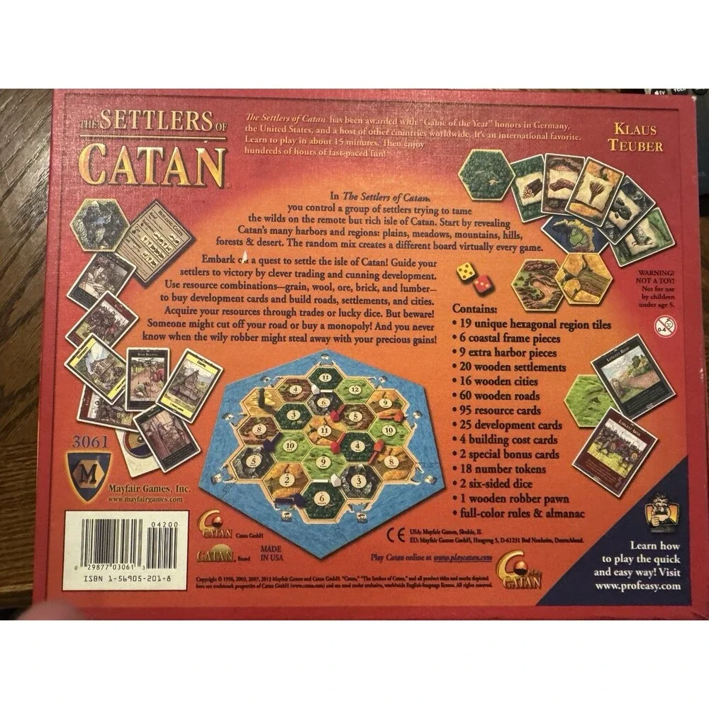 The Settlers of Catan 3061 Boardgame Klaus Teuber Mayfair Games 2007